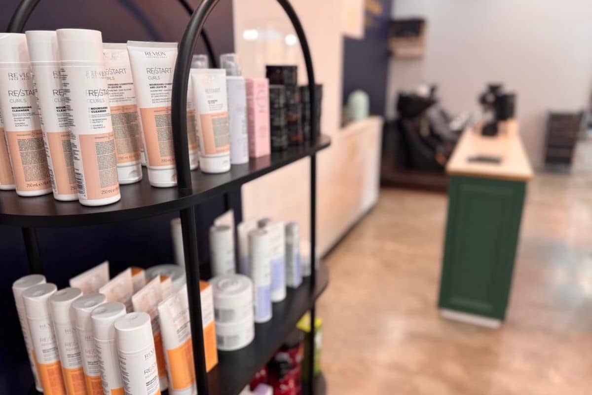 Revlon salon hair products on display stand